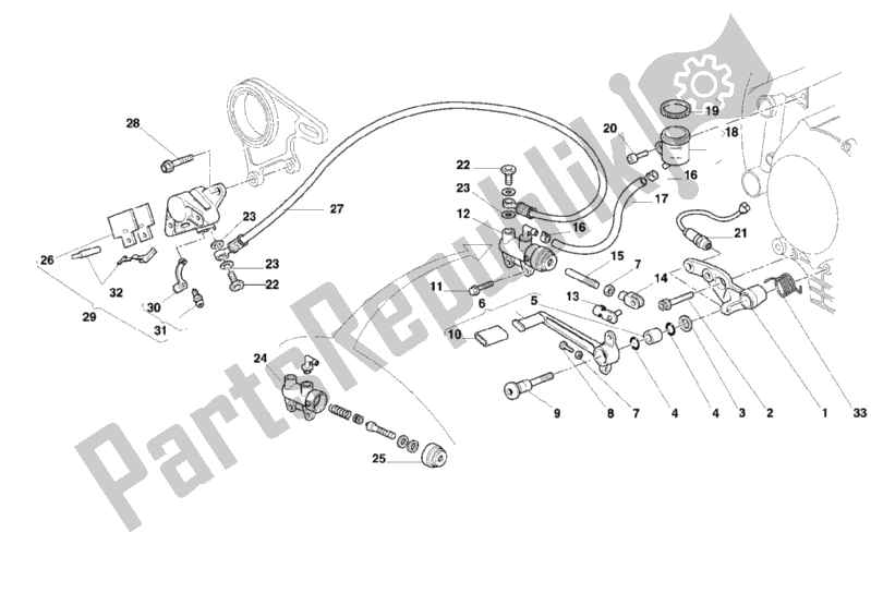 All parts for the Rear Brake System of the Ducati Superbike 748 R Single-seat 2000